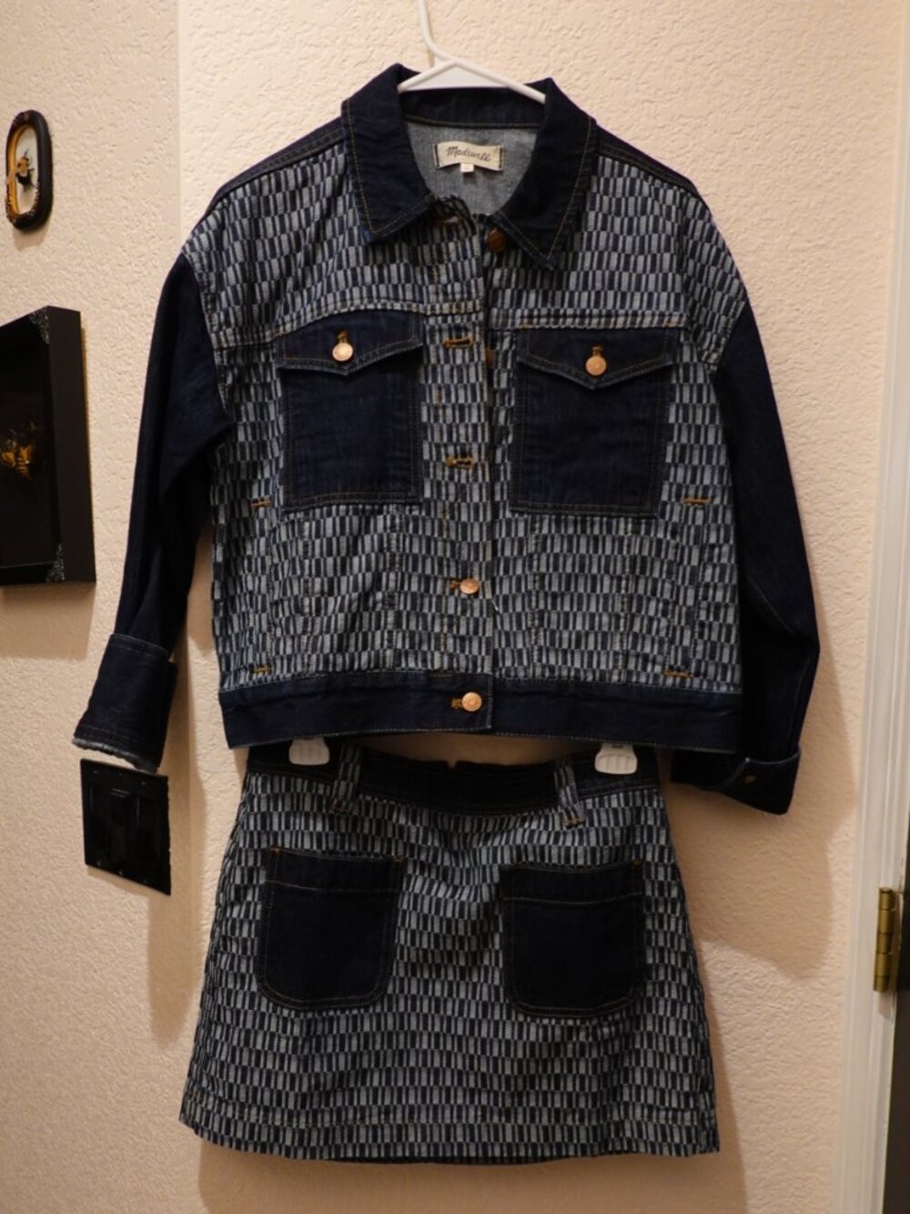 Madewell Printed Denim Matching Set – Jacket & Skirt (Size S / 26)